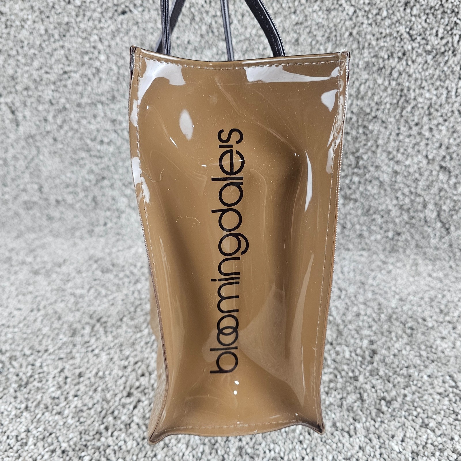 Bloomingdales Little Brown Bag Womans Small Vinyl Plastic Tote Purse