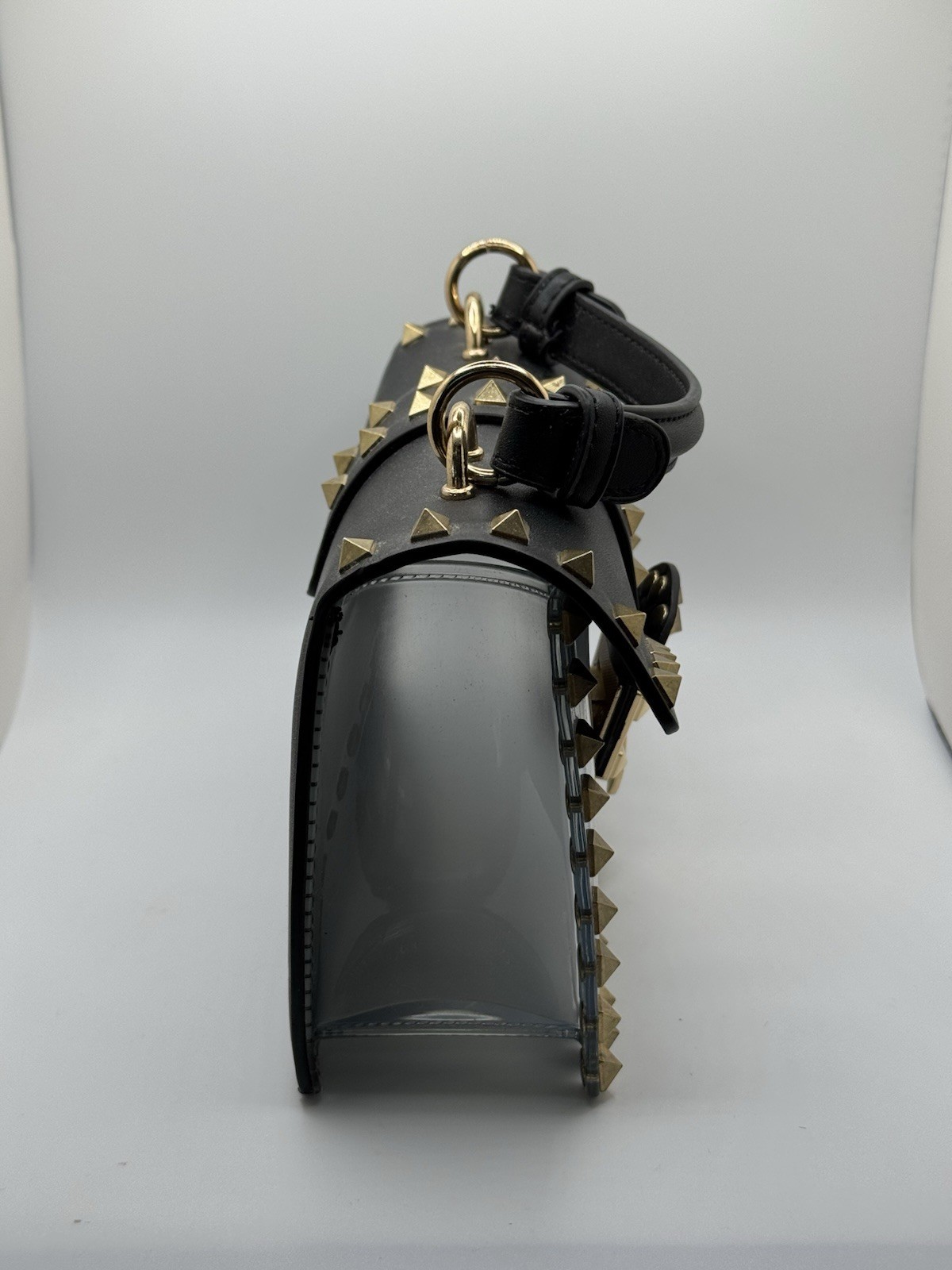Black And Gold Clear Studded Cross Body Purse/small Bag/bag Small/