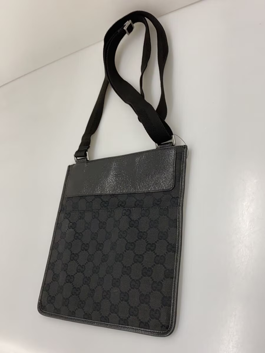 GUCCI Shoulder Bag GG Canvas Canvas BLK Allover Pattern