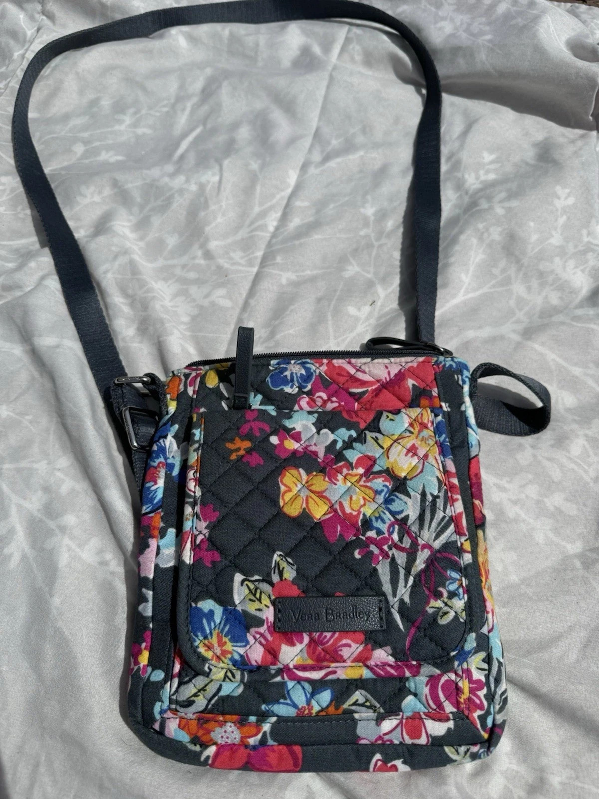 Vera Bradley Dark Gray Floral Crossbody Bag