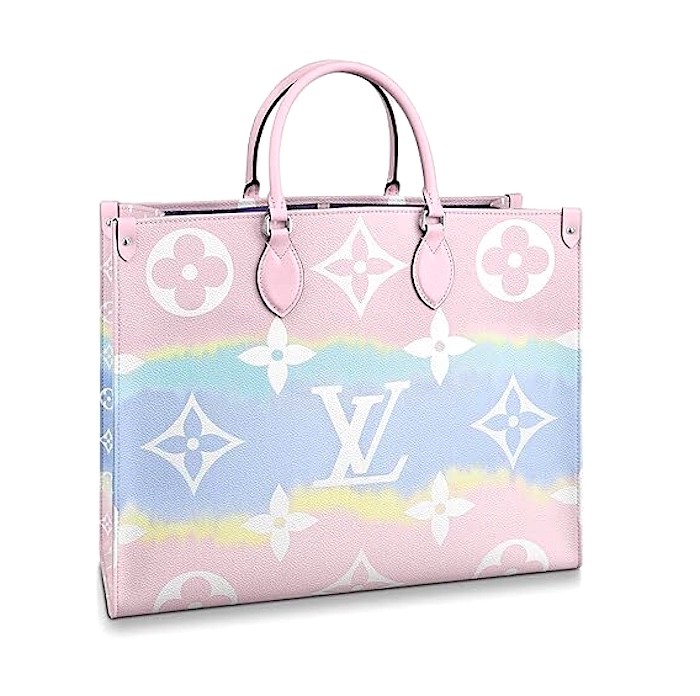 Louis Vuitton Onthego GM Tote Bag M45119 Escale Pastel Pink Hand Purse Auth New