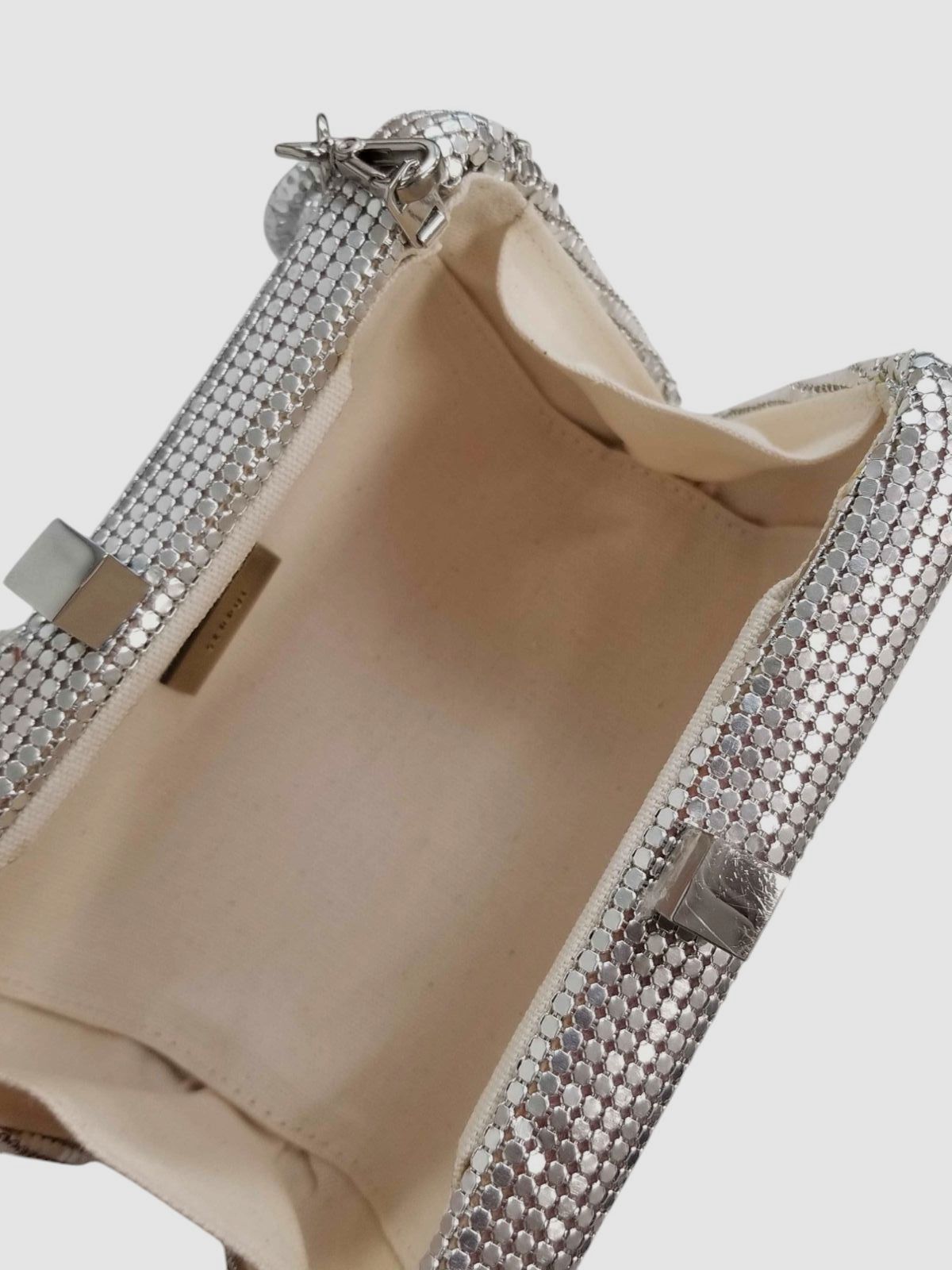 Serpui Women Silver Charlotte Stainless Steel Shoulder Crossbody Purse Bag
