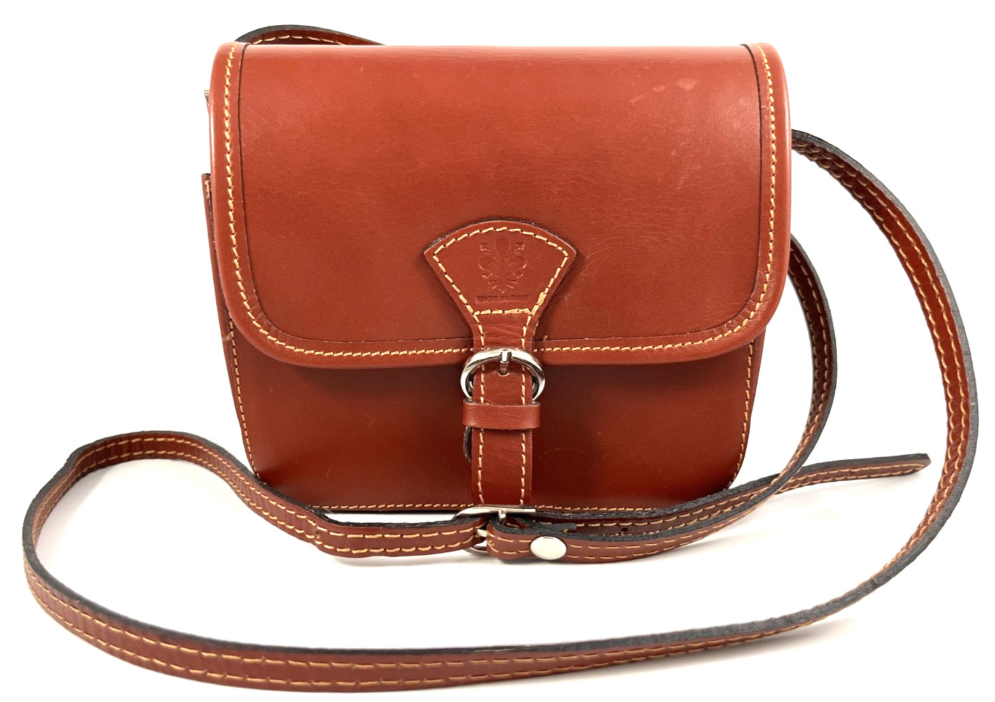NWOT VERA PELLE ITALY TAN CROSSBODY BAG