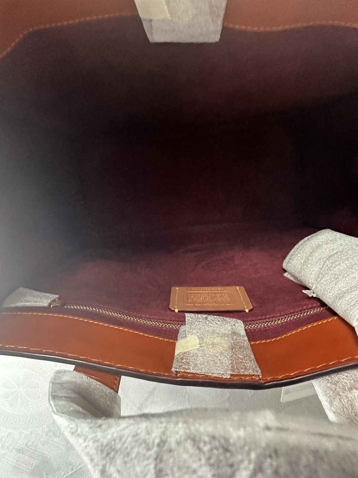 COACH CO766 Truffle Rust Carriage & Signature Coated Canvas Tote B4 B4SlO