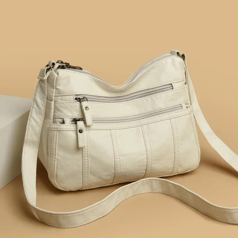 Fashion Soft Leather Crossbody Bags for Women 2026 Casual Female Multi Pocket