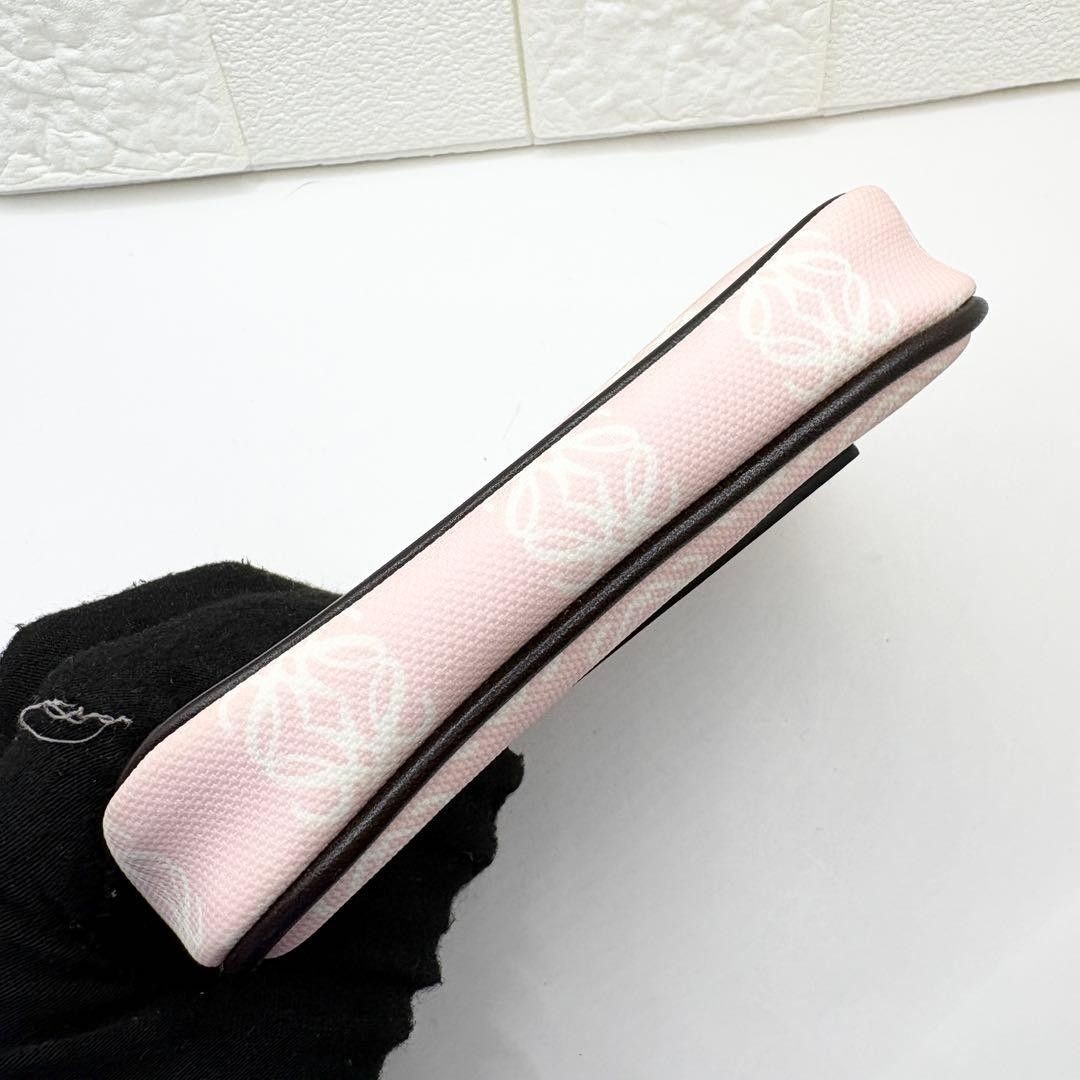 LOEWE Mini Pouch Pink Anagram Logo Leather Case 3WAY 5.12 x 3.94 x 1.18 inches