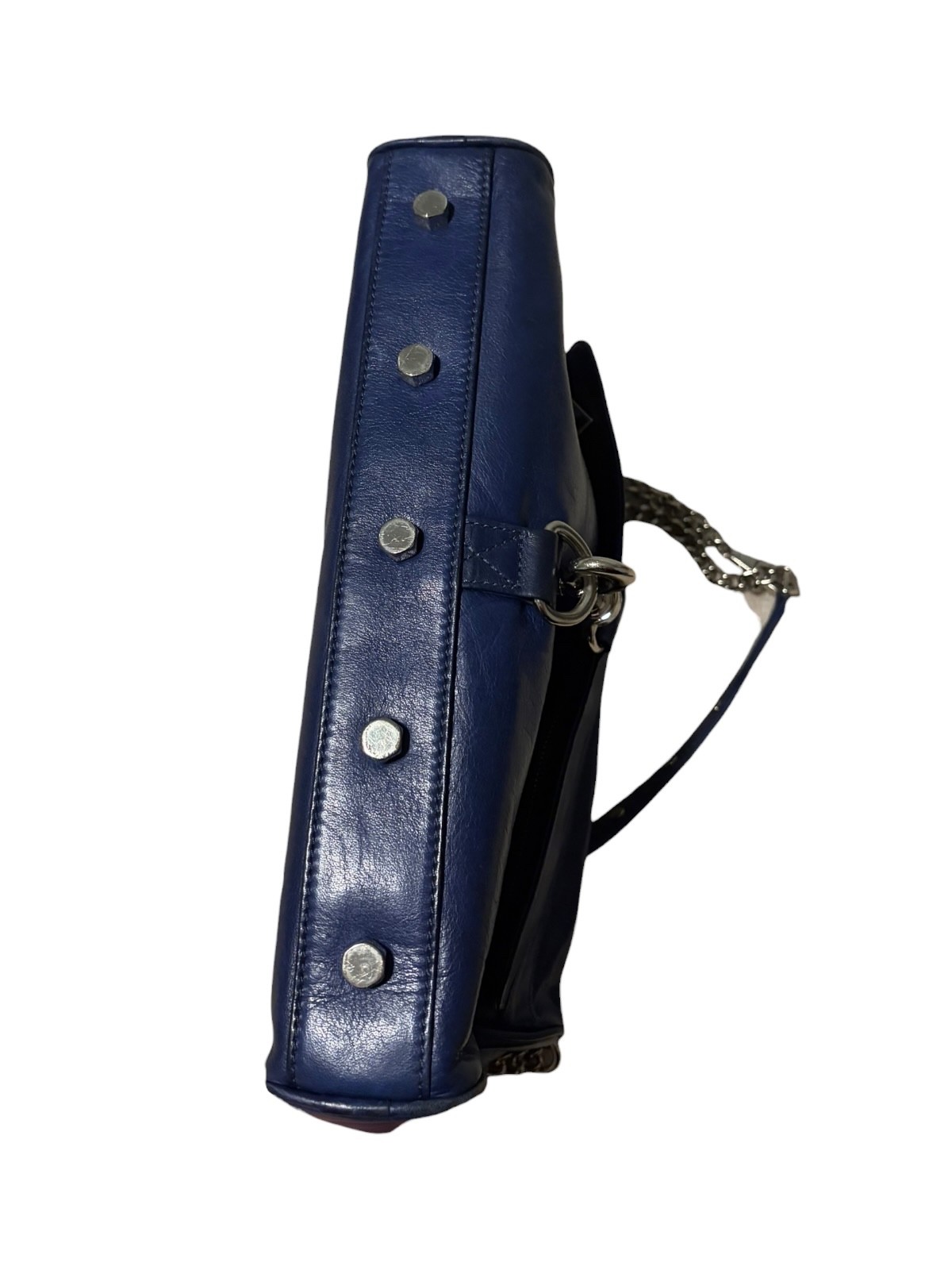 Rebecca Minkoff Dark Blue Leather MAC Crossbody Shoulder Bag Chain Strap