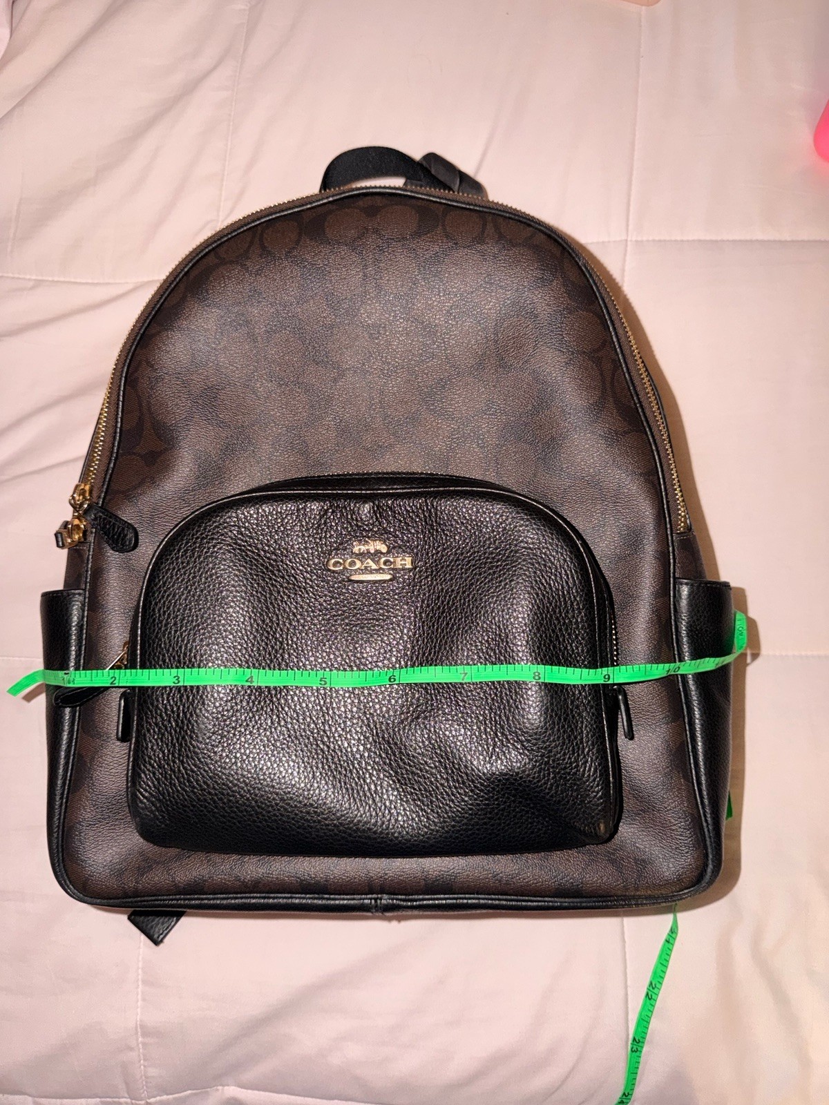 Coach Women’s Large Court Backpack in Signature Canvas – Brown/Black