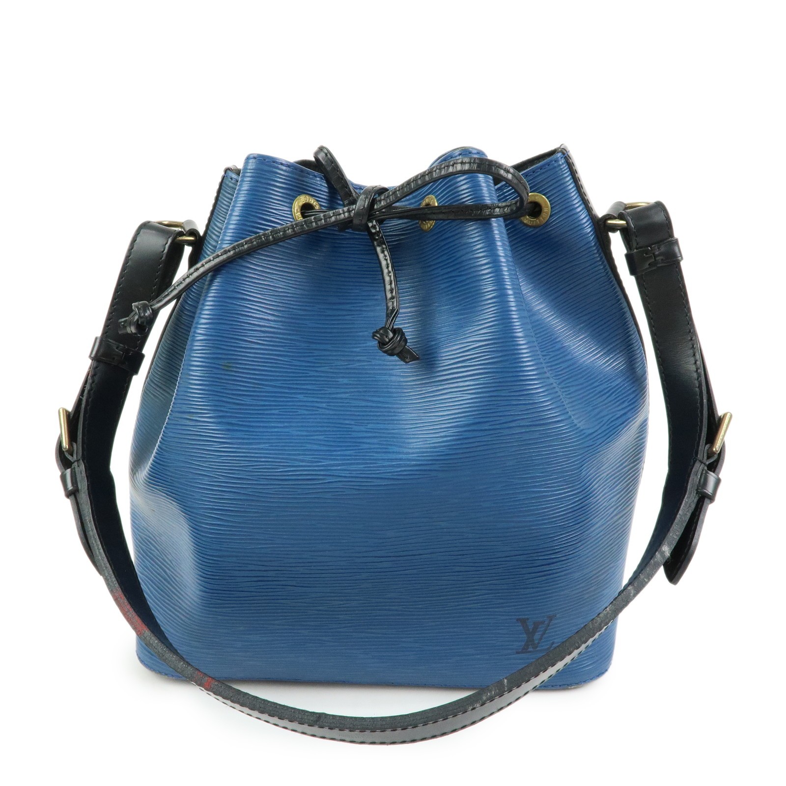 Louis Vuitton Epi Petit Noe Bicolor Shoulder Bag Blue Noir Ｍ44152 Auth Used F/S