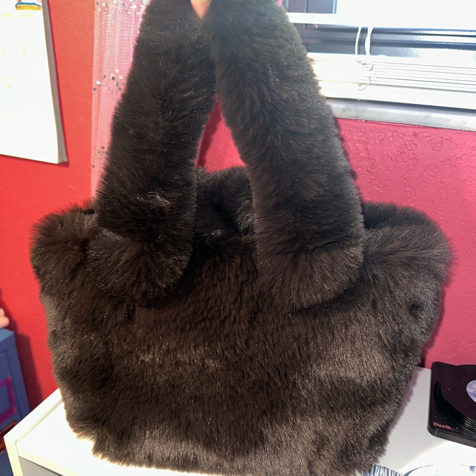 SKIMS Faux Fur Small Tote Bag Brown New With Tags