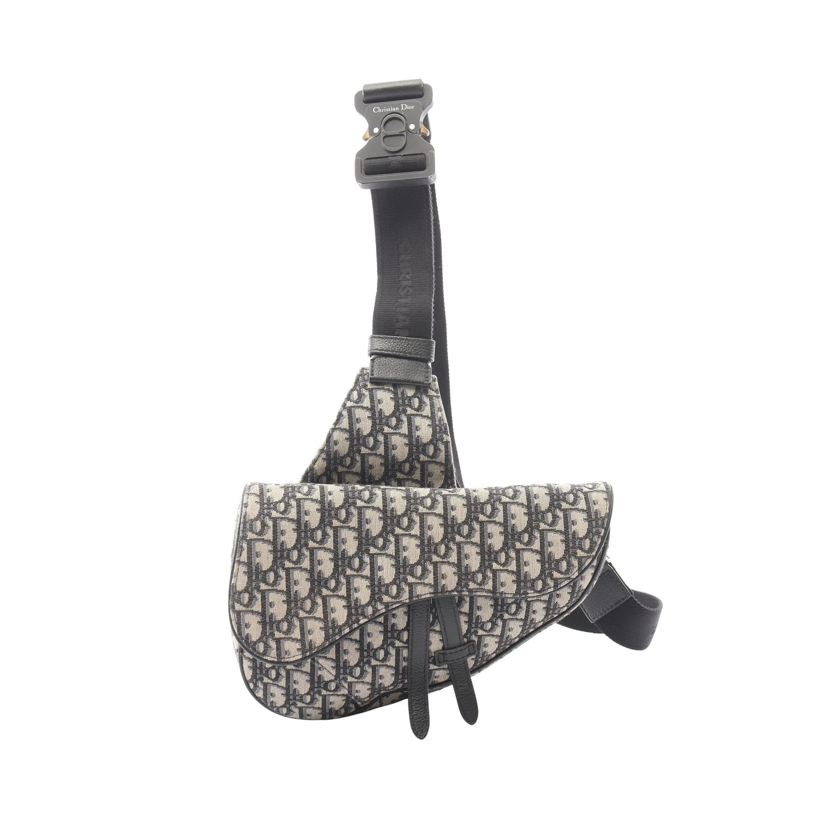Christian Dior SADDLE Saddle Body Bag Beige Leather #RCB14778