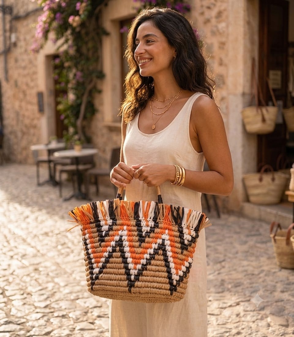 Woven Straw Tote Bag Tassel Beach Shoulder Handbag Large Summer Shopper Boho