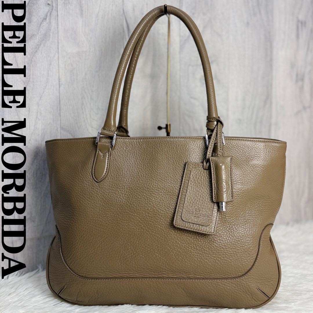 Pelle Morbida Leather Business Tote Bag A4 Beige Japan 078722