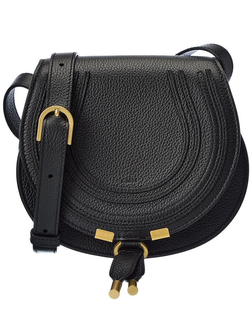 Chloé Marcie Small Leather Saddle Bag Women’s Black
