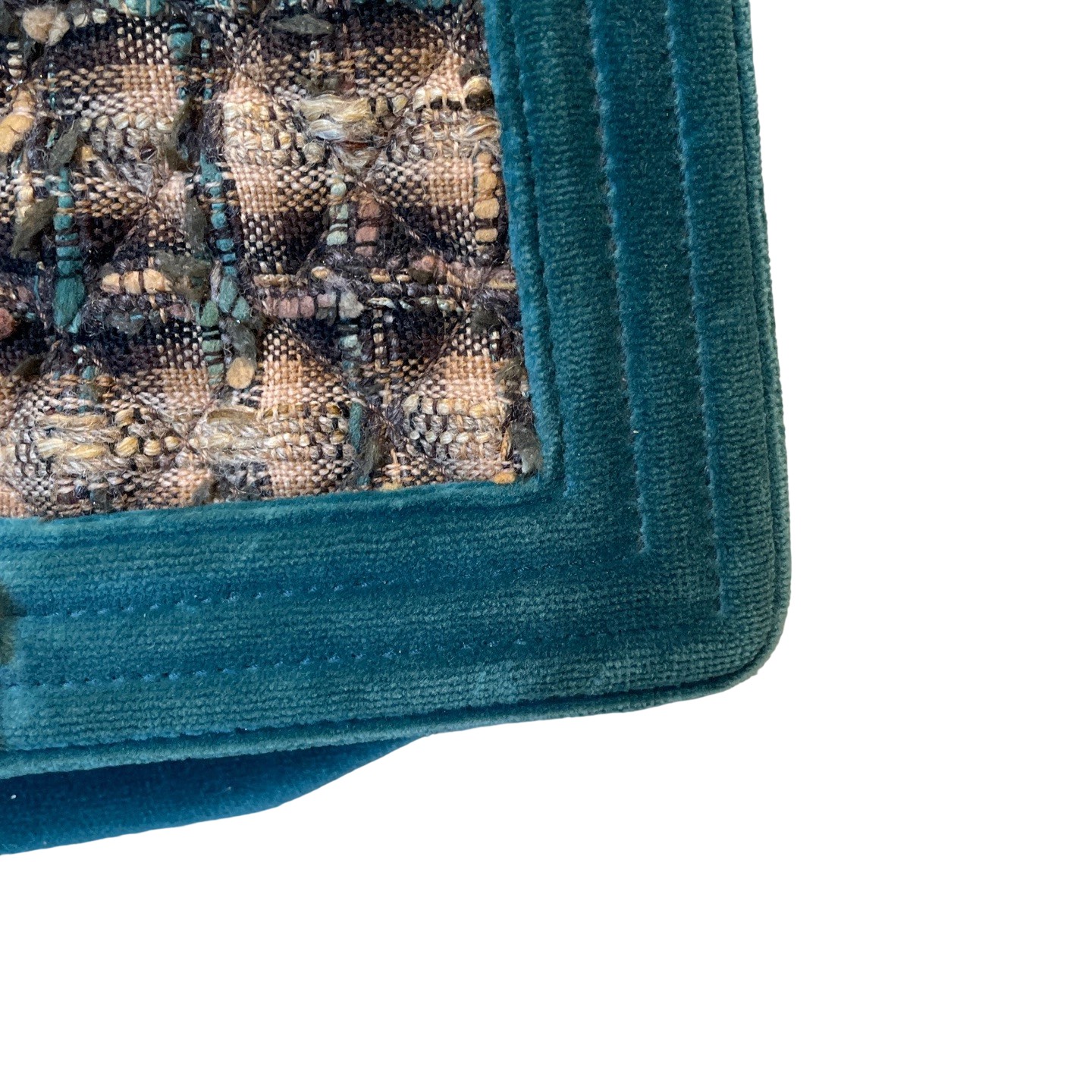 Chanel Le Boy Edinburgh Green Tweed Velvet Chain Bag Pre-Owned