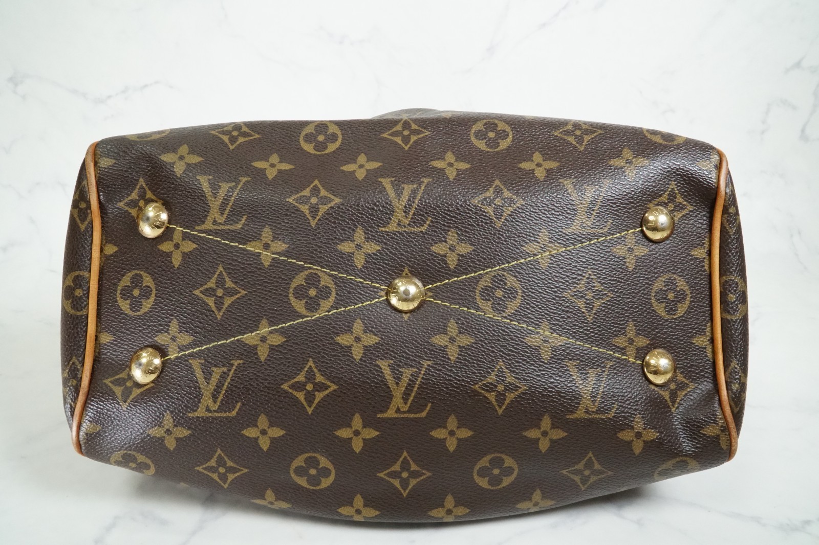 [AB Good] Louis Vuitton Monogram Tivoli PM Handbag M40143 Brown Vintage Canvas
