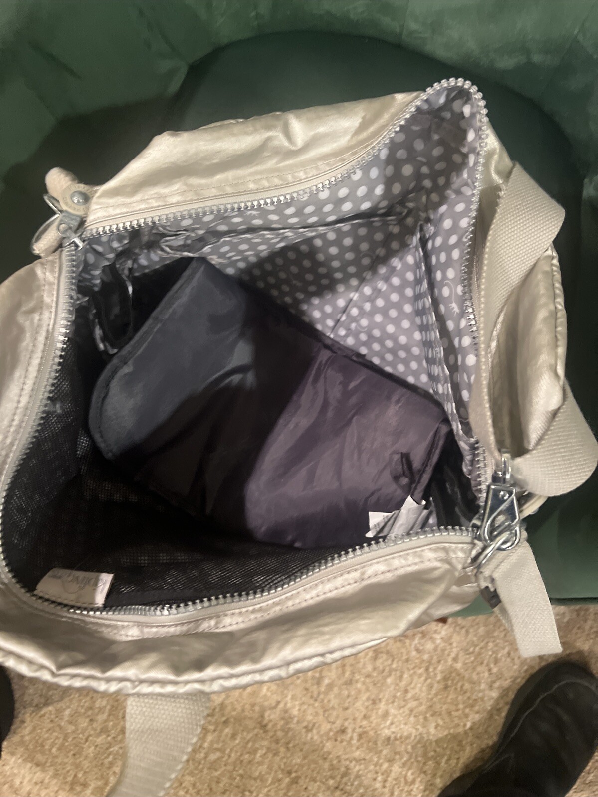 Kipling Silver Metalic Crossbody/tote Bag