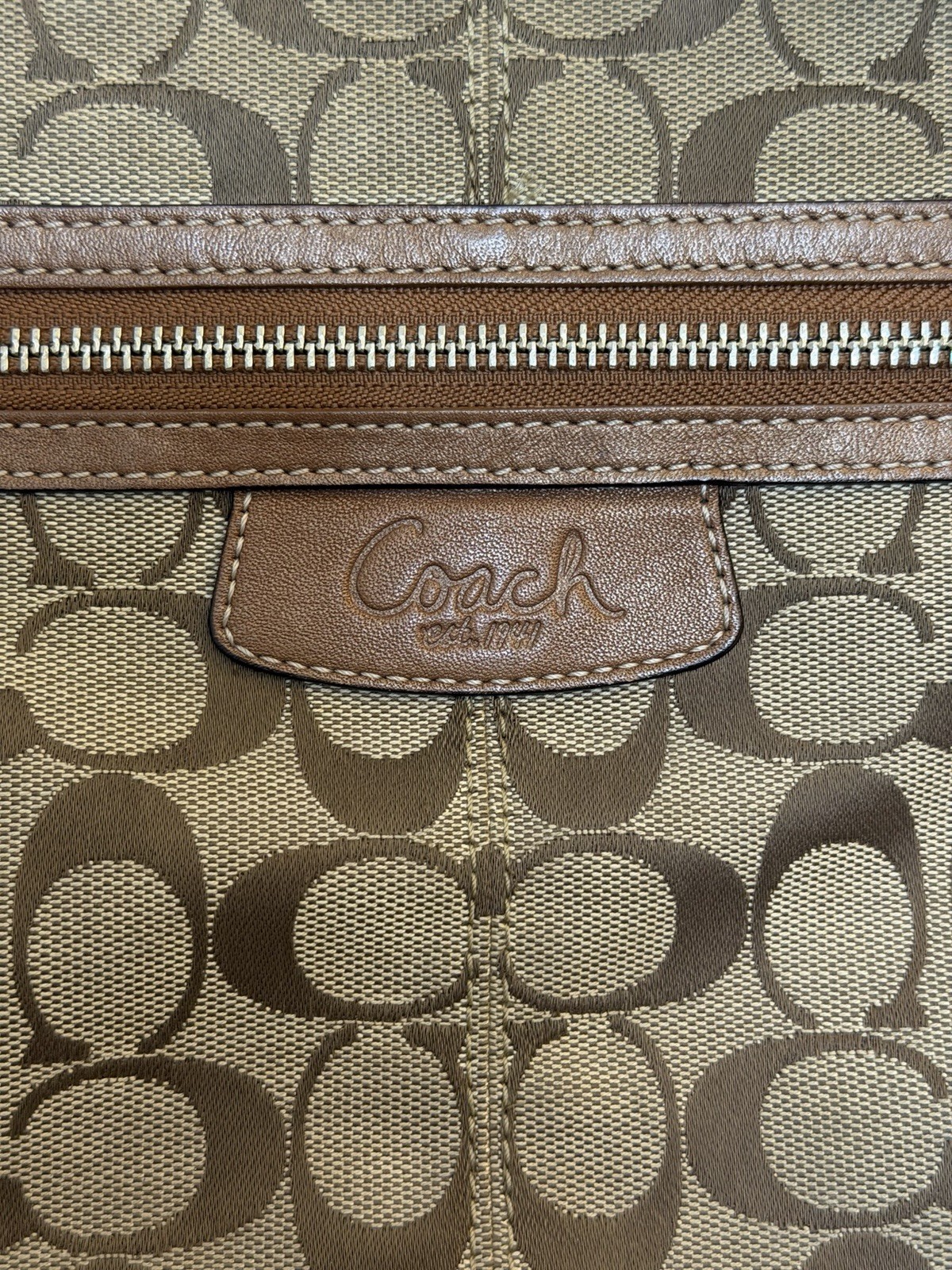Coach Penfield Signature Tote & Matching Slim Envelope Wallet Khaki Tan F14693
