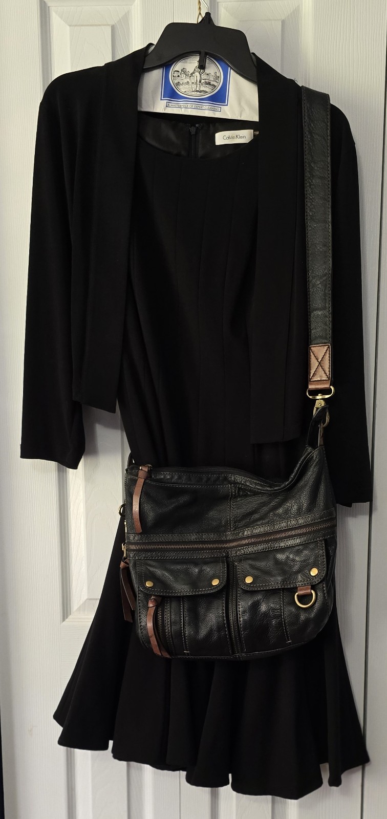 Fossil Genuine Black Leather Morgan Crossbody Messenger Bag