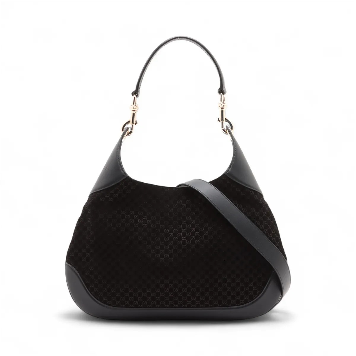 Gucci Micro GG suede x leather 2 Way Shoulder Bag Black 834981