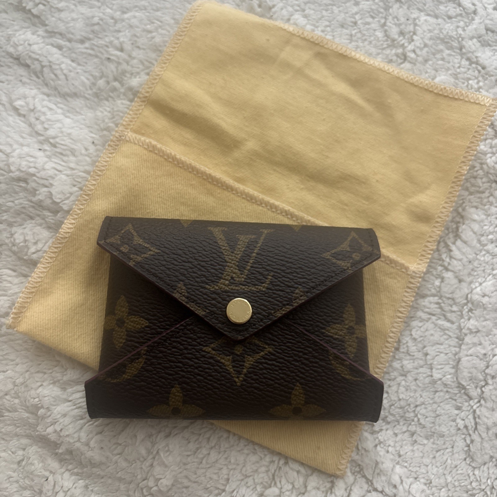Auth Louis Vuitton Kirigami PM Pochette Monogram Canvas Fuchsia Leather Accessor