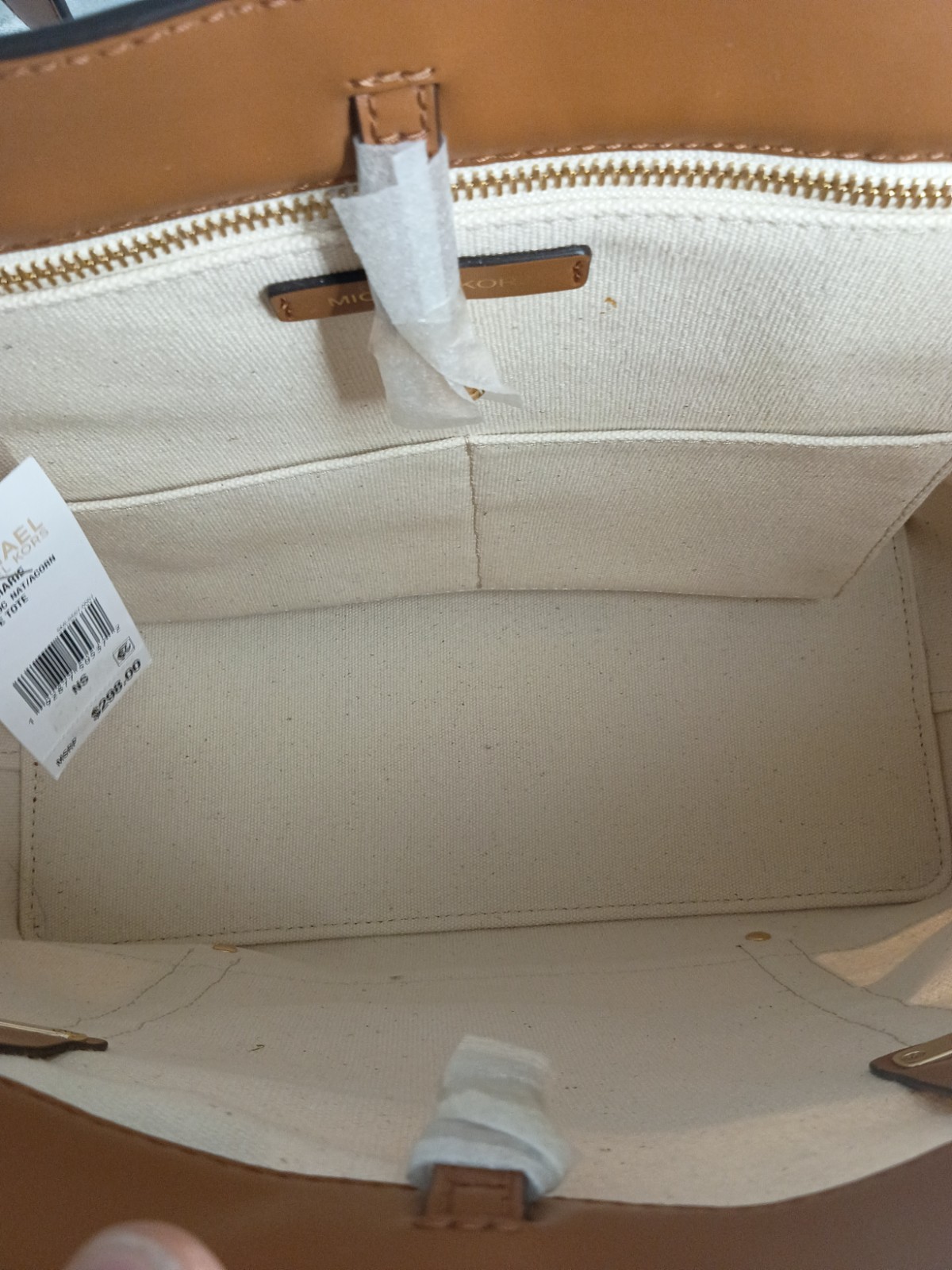 Michael Kors Marie Large Leather and Canvas Cage Tote