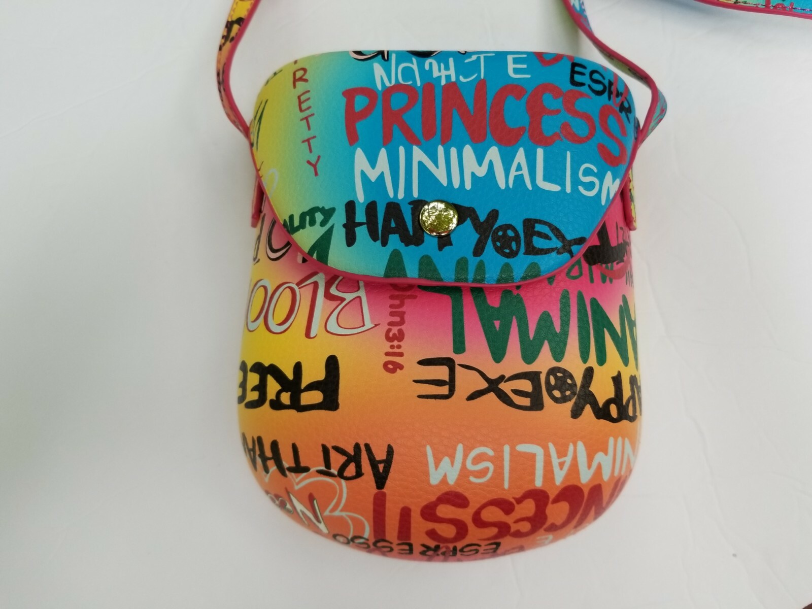 Small Graphic Graffiti Inspired Crossbody Purse Bag, Bright, Colorful, Vegan