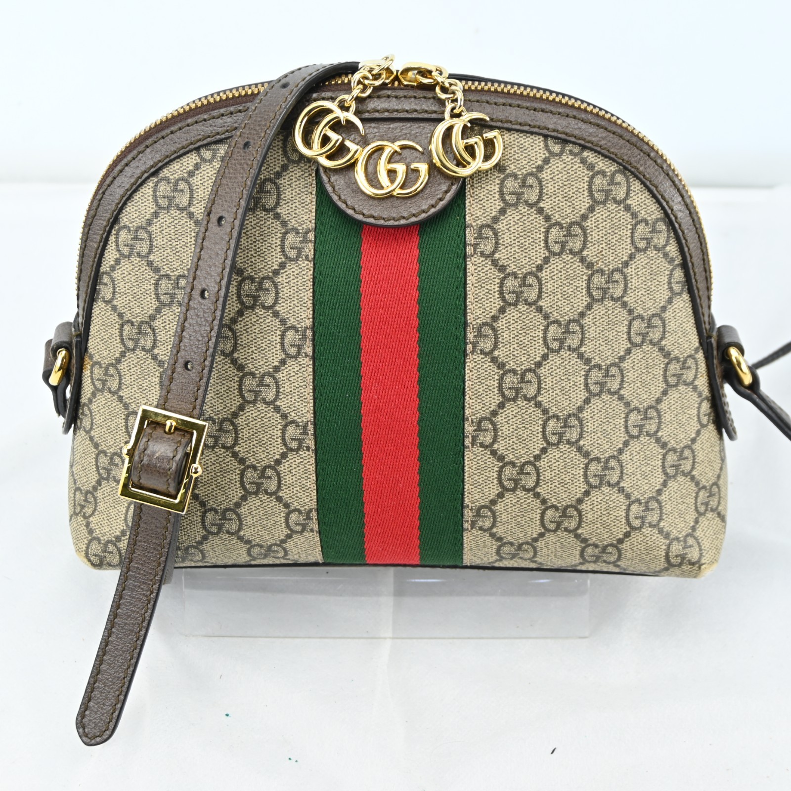 GUCCI Ophidia Sherry Line GG Shoulder Bag PVC Canvas BrownN2882YOS805