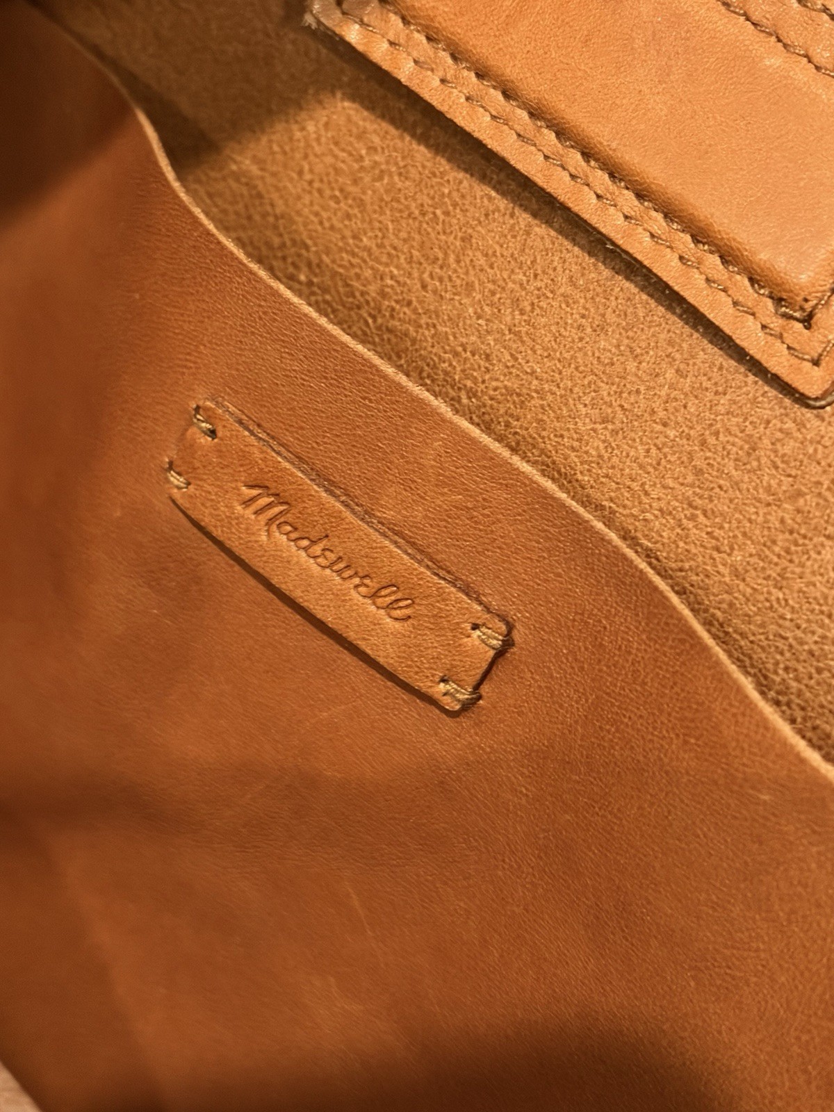 Madewell Sydney Top Handle/Crossbody Burnished Caramel Leather Cutout Handbag