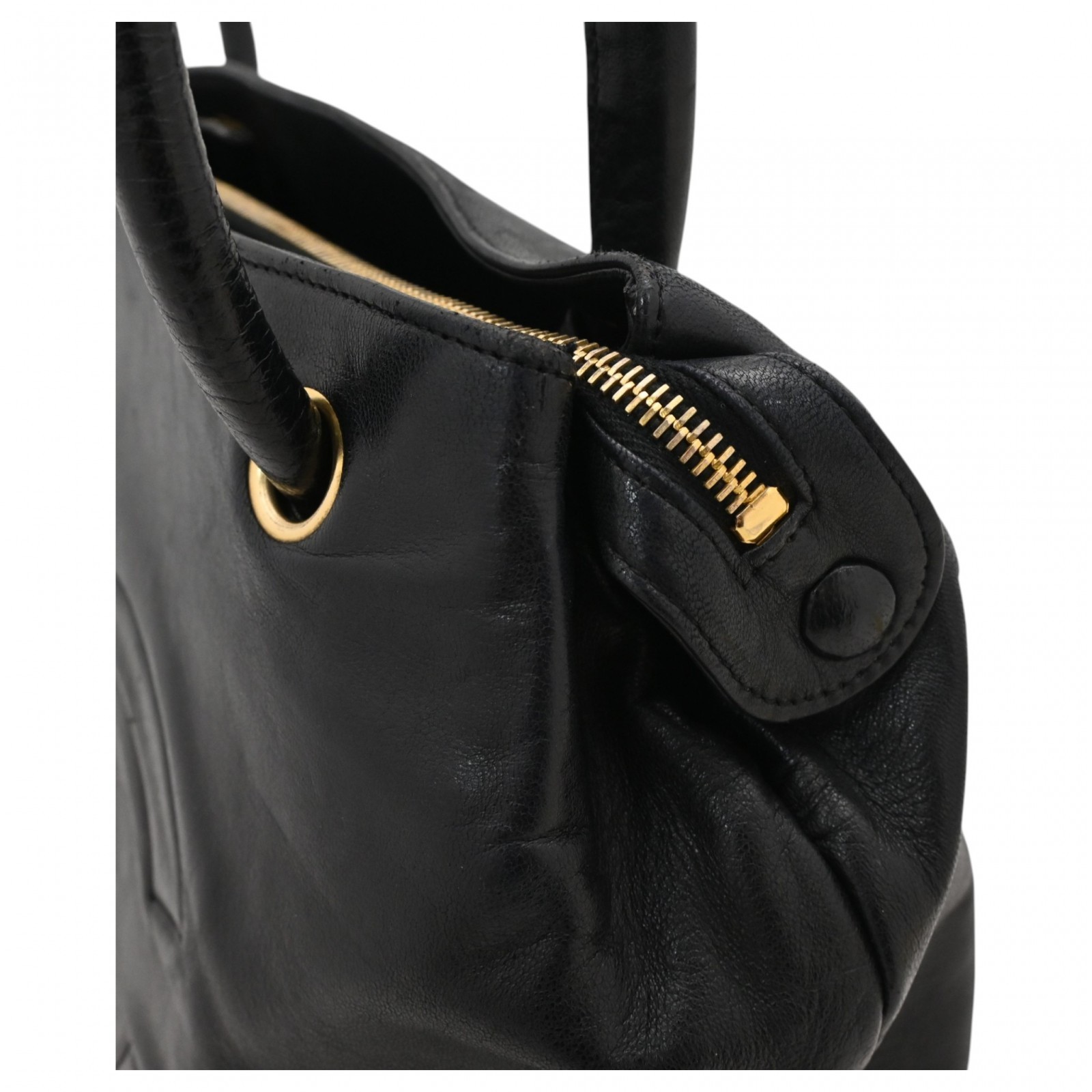 Auth CHANEL Big Coco Shoulder Bag Coco Mark Lambskin ch9783cc