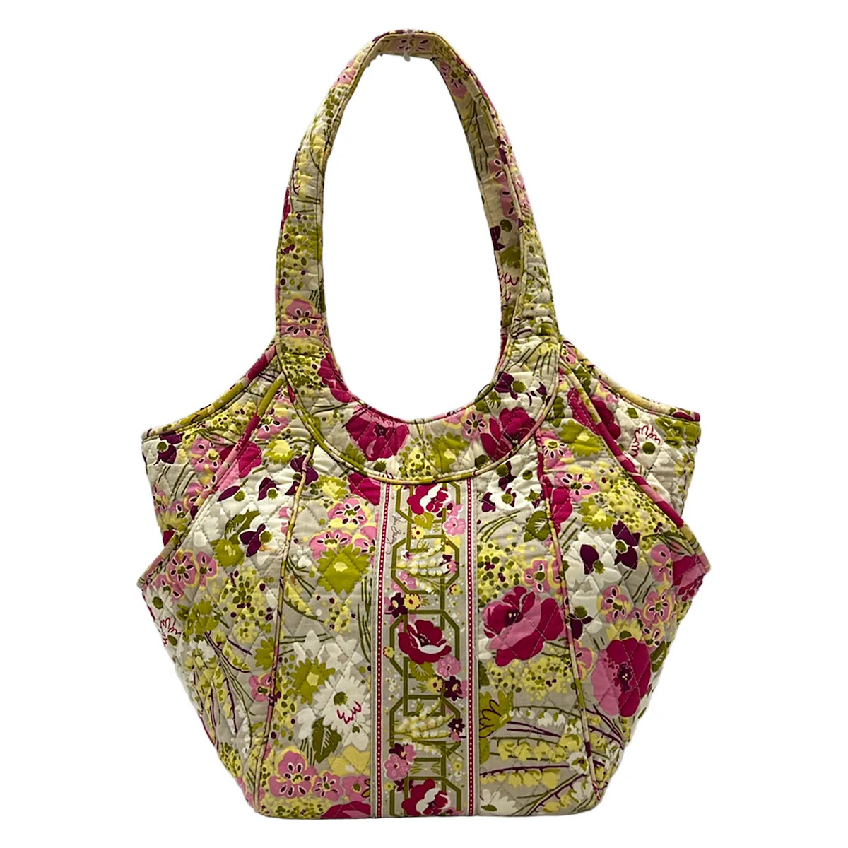 Vera Bradley Gray Beige Khaki Multi Cotton Shoulder Bag