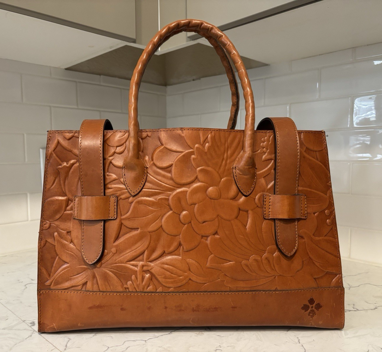 Patricia Nash Lucetta Computer Tote Satchel Detachable Strap