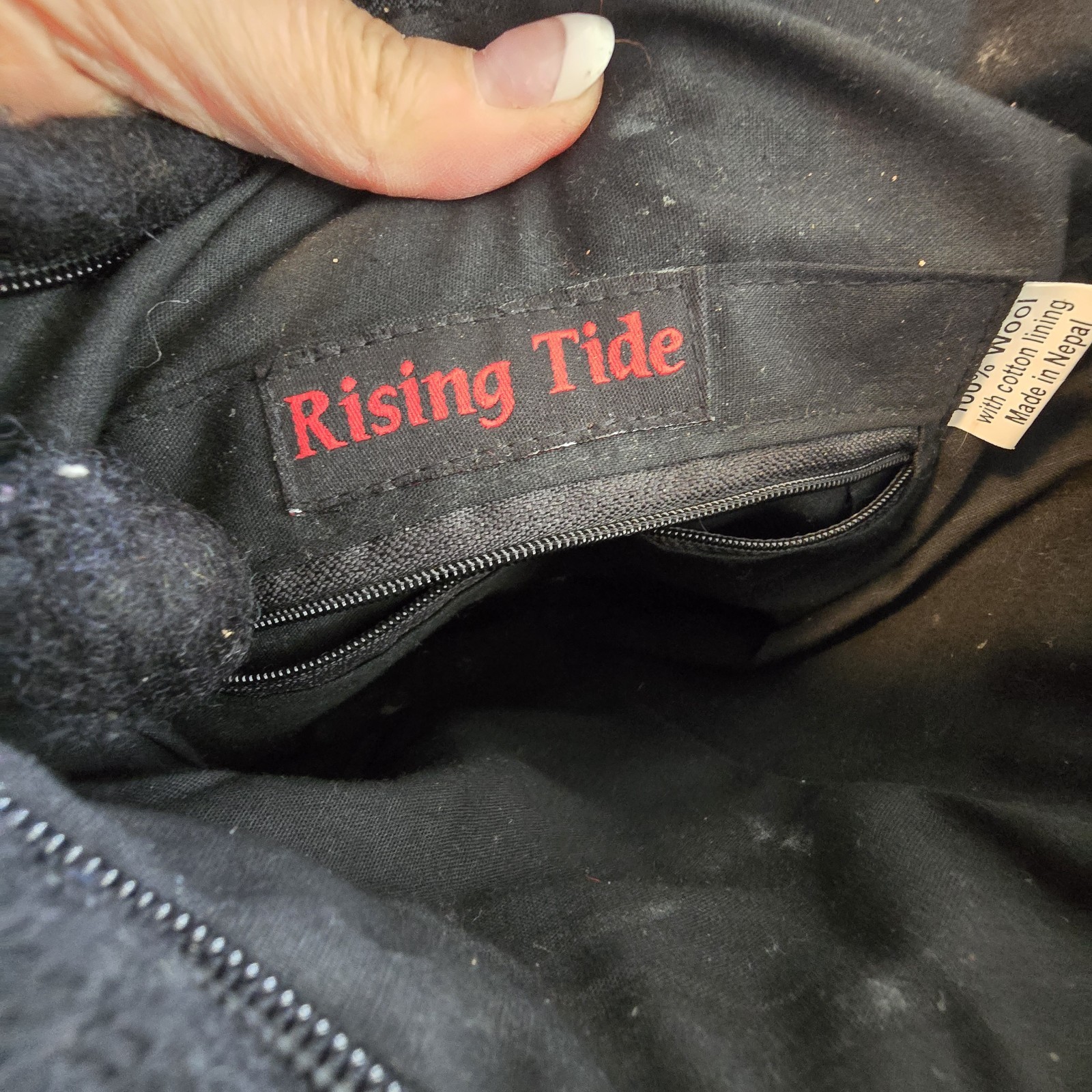 Anthropologie Rising Tide Felt Wool Handbag Applique Artsy Nepal Funky Colorful