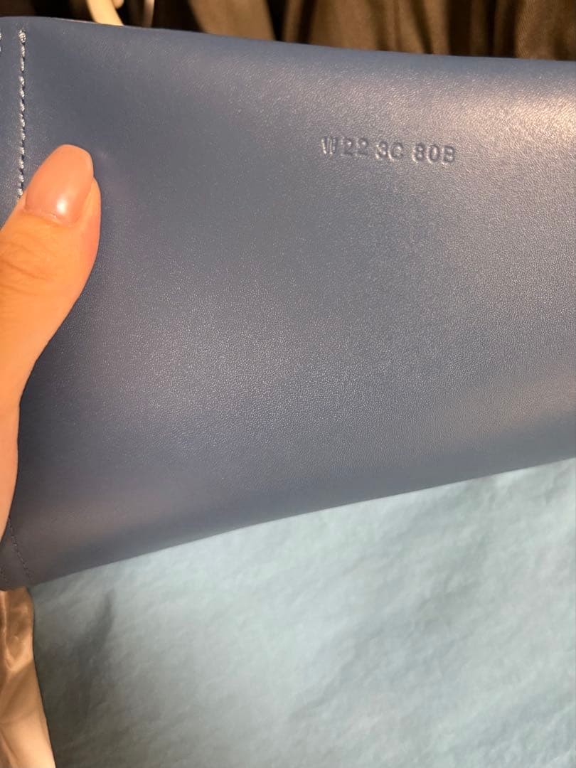 Acne Studios Papery Nylon Tote Bag Medium Blue Leather Trim Crossbody Rare