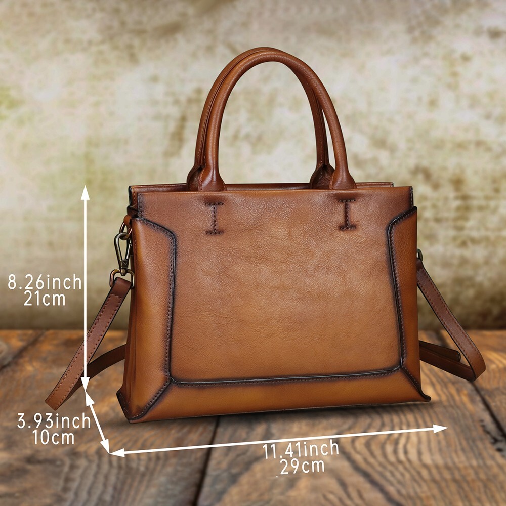 Genuine Leather Satchel for Women Handmade Purse Crossbody Handbags Tote Bag