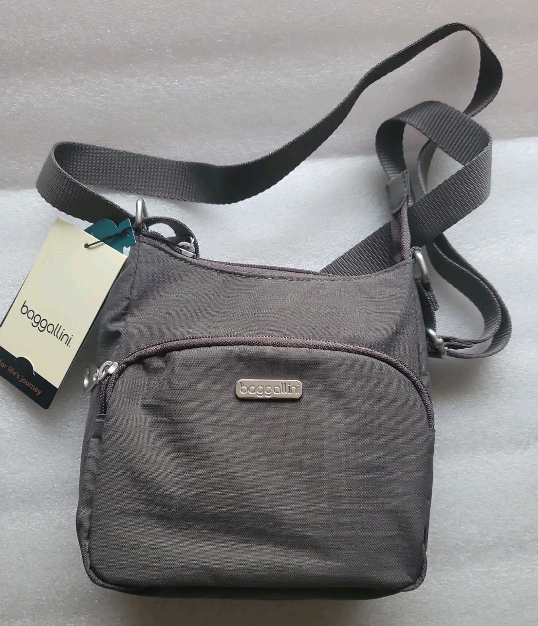 Baggallini Joey Crossbody Bag Grey NEW Retail $58