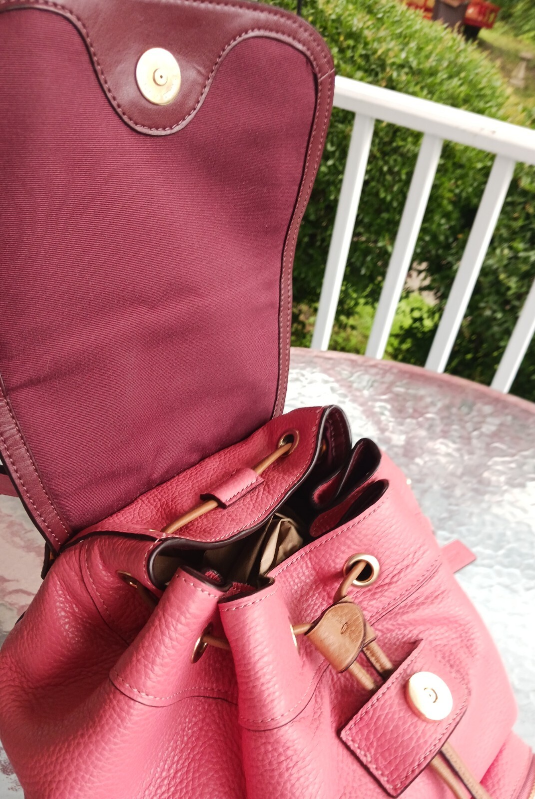 Coach 90399 Jes Horse & Carriage Logo Embossed Bright Coral Pink Backpack