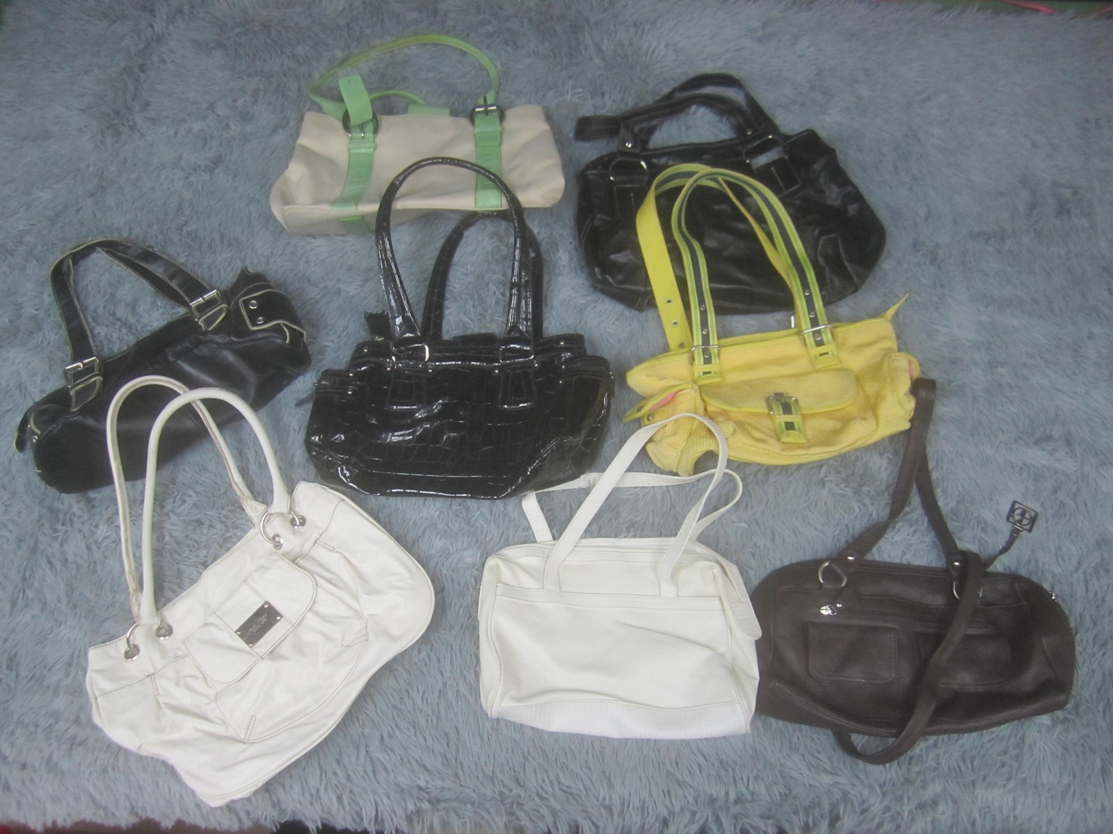 Mixed Brands Shoulder Bag Lot 8 Womens Medium Multicolor Faux Leather Canvas