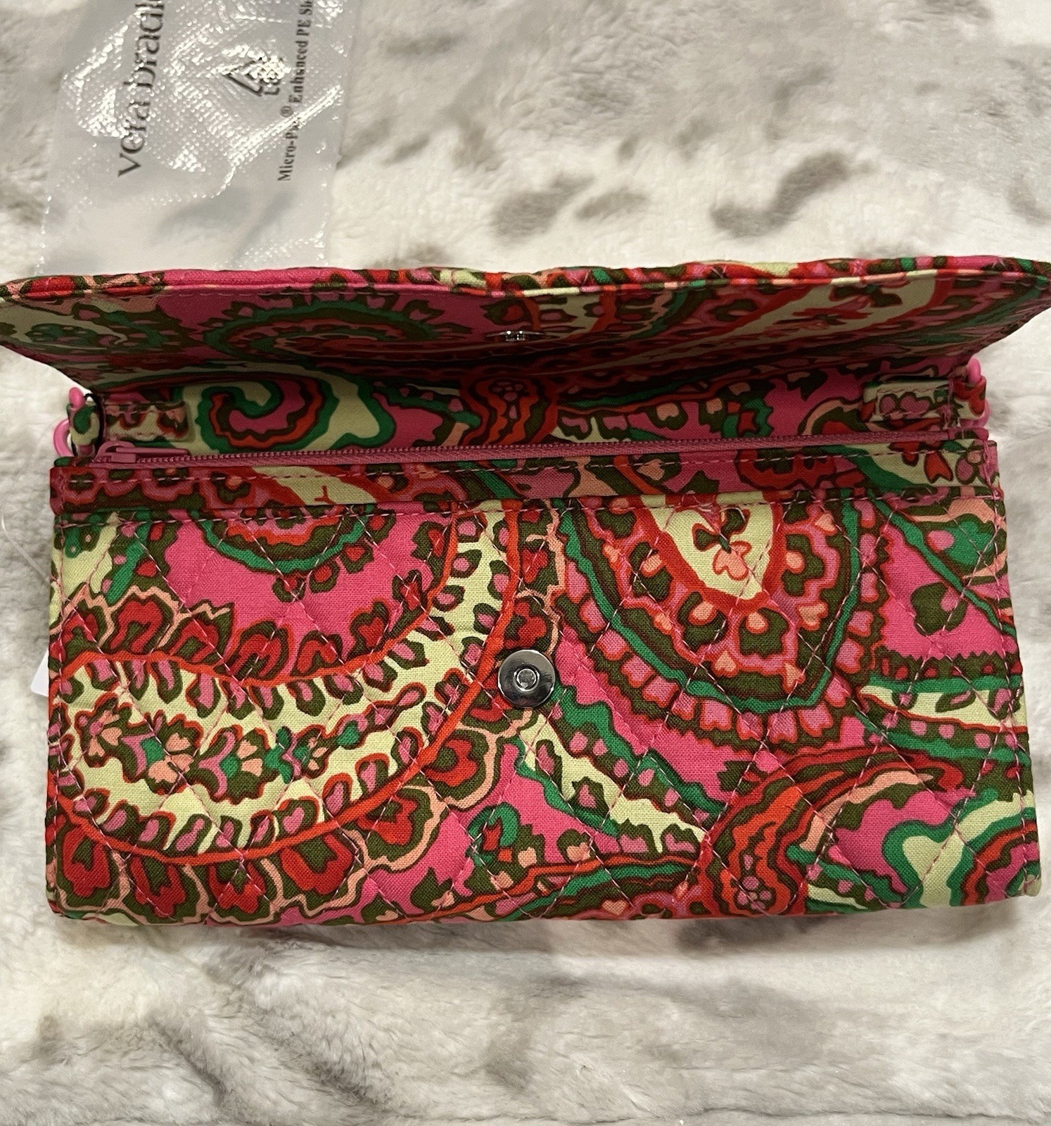 NWT Vera Bradley “Capri” Pink Paisley Wallet Crossbody Bag