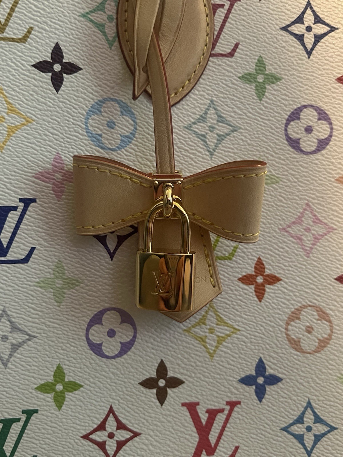 Louis Vuitton White Multicolor Monogram Murakami, On the Go MM