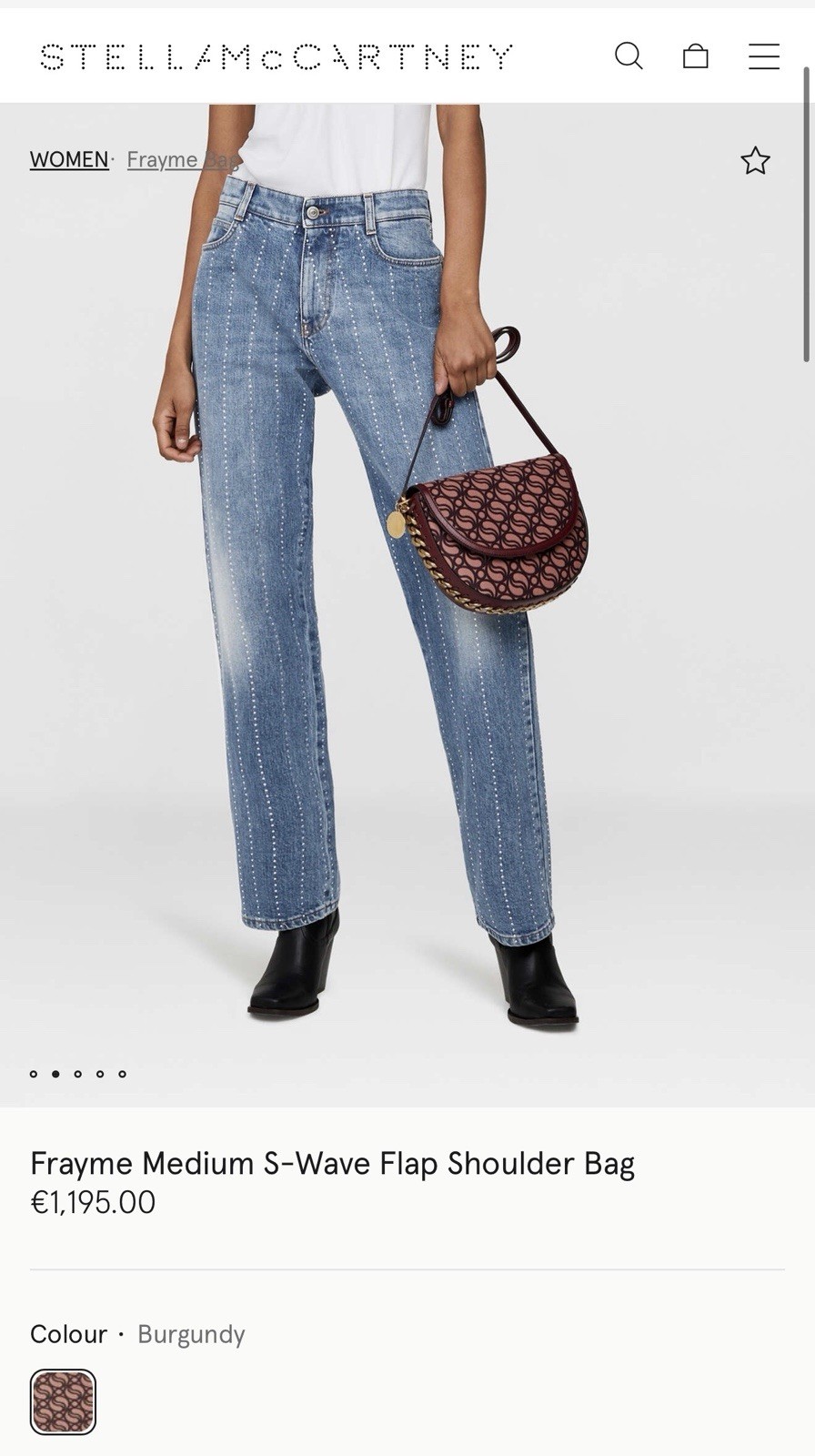 Stella McCartney Frayme MediumS-Wave Flap Shoulder Bag