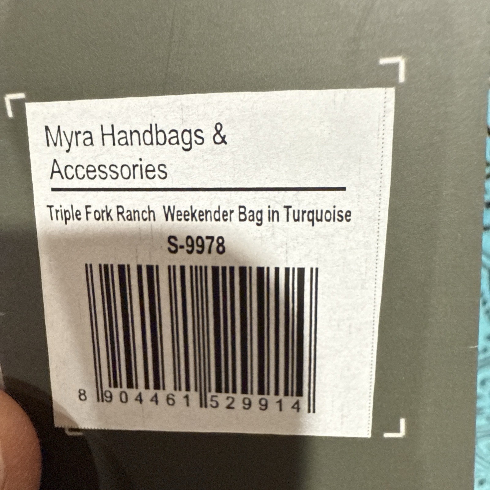 NWT Myra Bag Triple Fork Ranch Weekender Bag in Turquoise Large Bohemian Boho