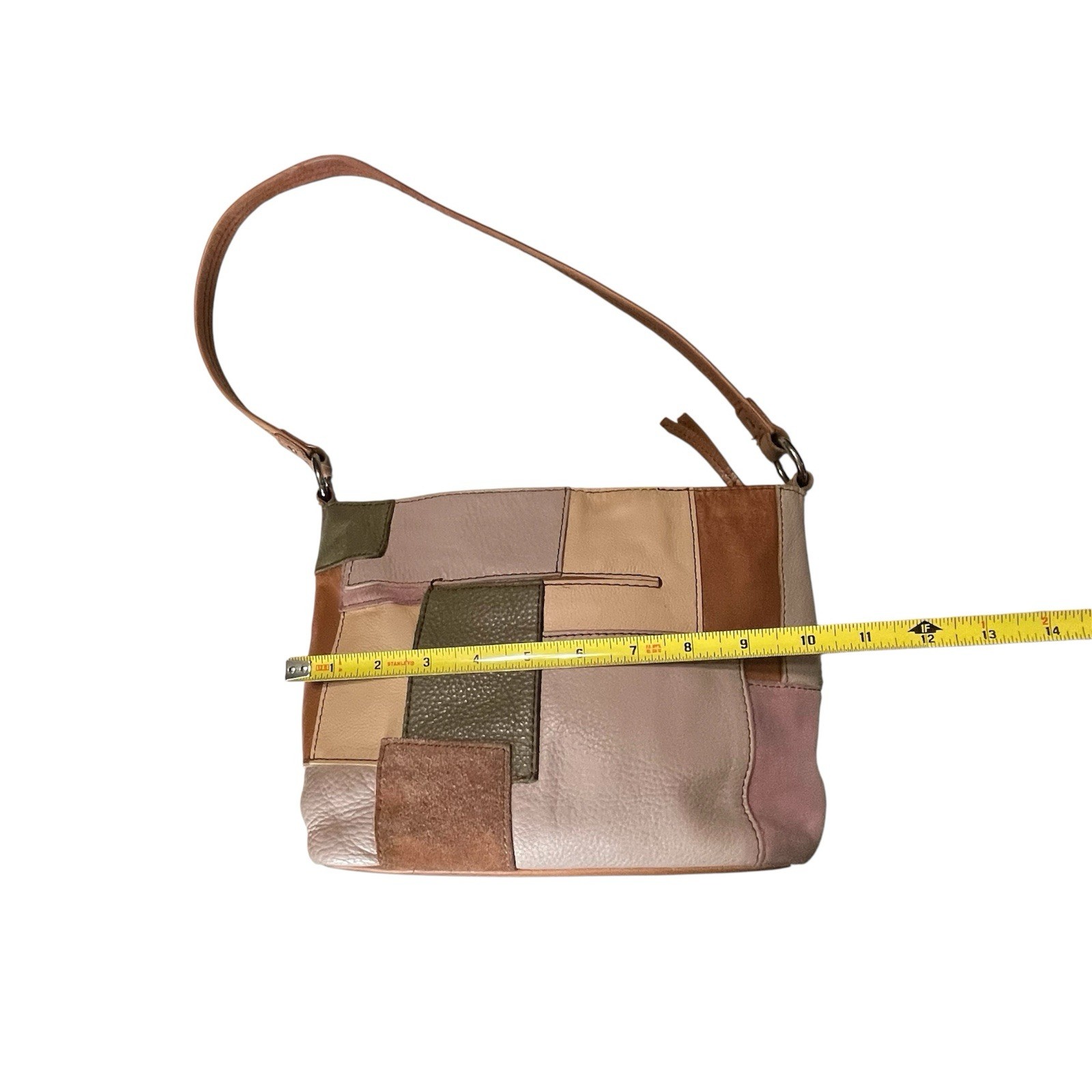 The Sak Indio Patchwork Hobo Leather Suede Shoulder Bag Purse Retired Boho