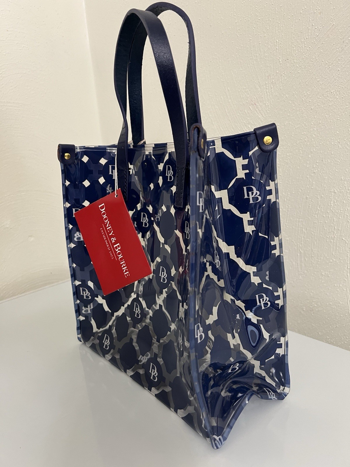 DOONEY & BOURKE DB Lunch Small SHOPPER TOTE HANDBAG CLEAR Transparent Marine