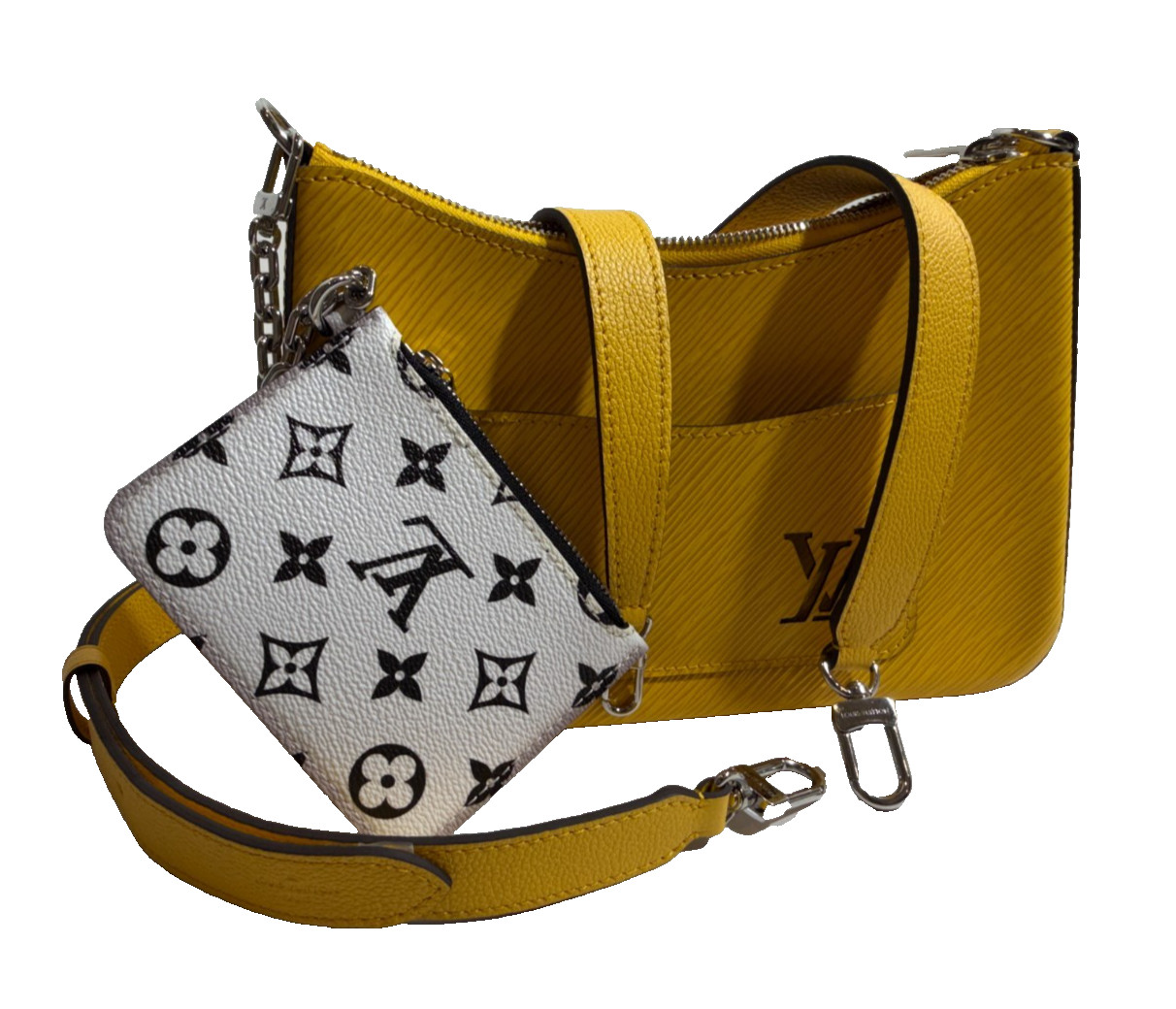 Louis Vuitton Marelle Handbag Epi Leather Sunshine Yellow with Front Pouch