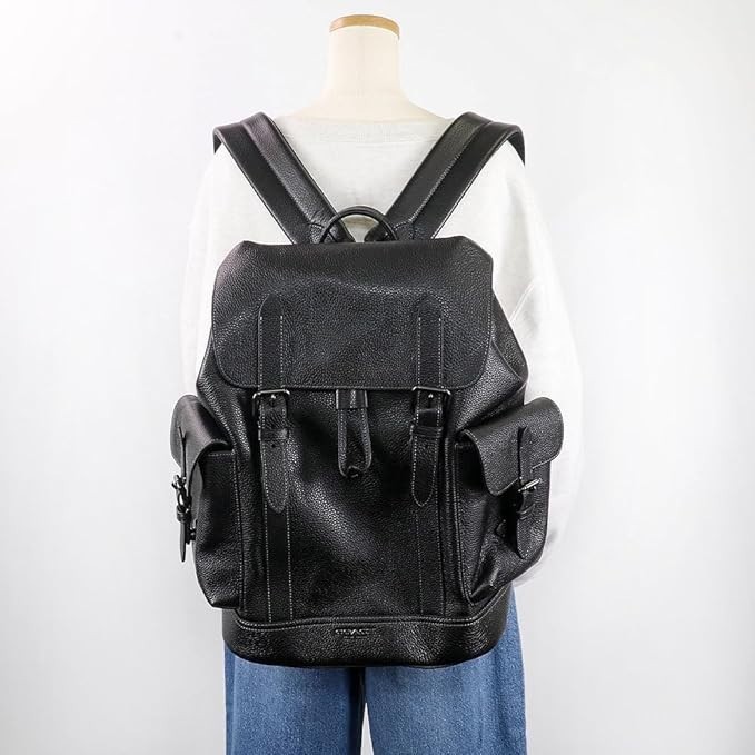 NWT COACH Hudson Backpack Leather Black CR389 QBBK