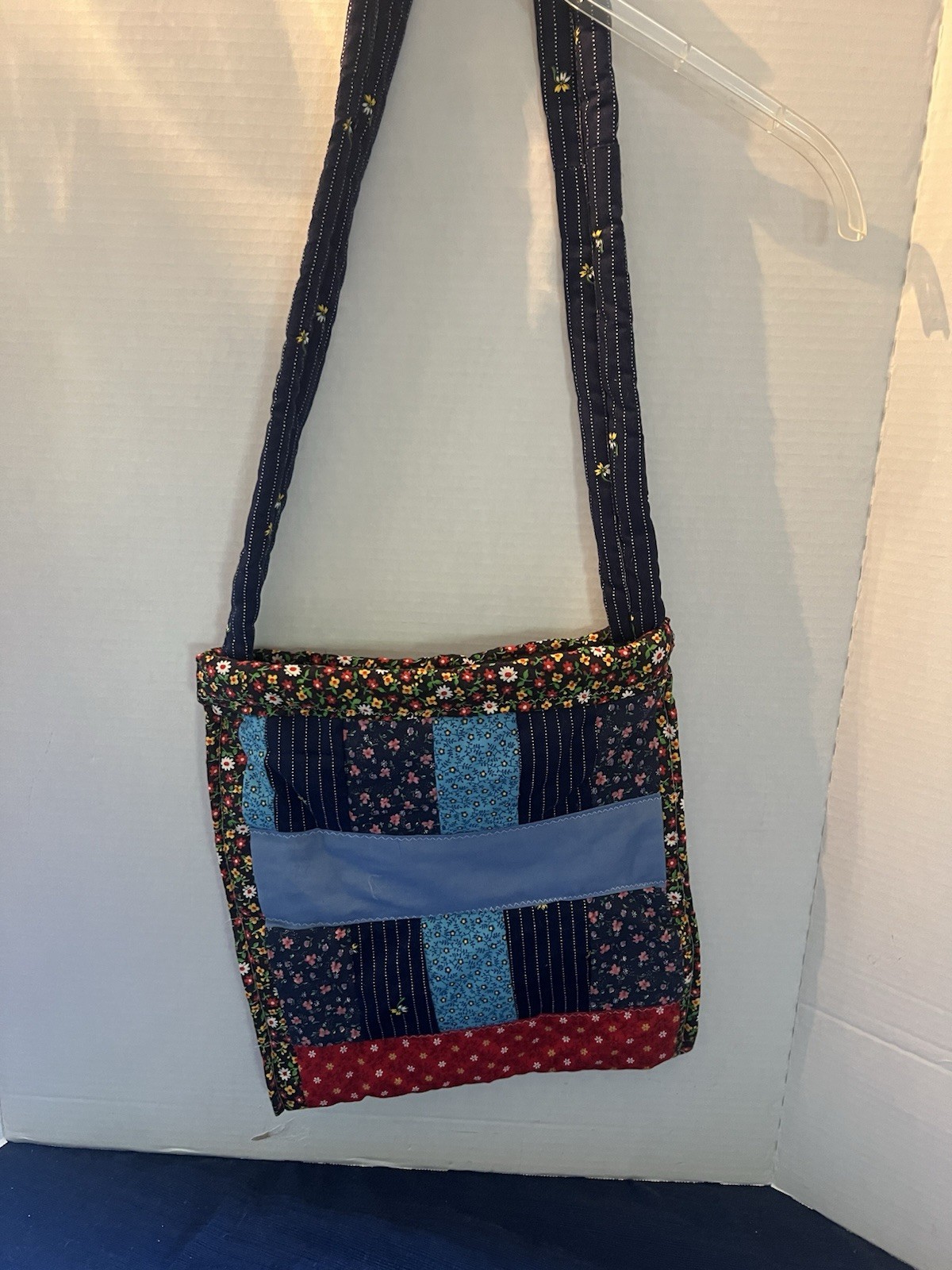 Hippie Crossbody Shoulder Bag Purse Patchwork Floral Paisley Purple