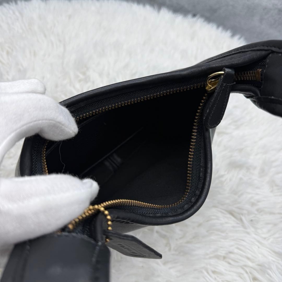 Old Coach 9020 Ergo One-Shoulder Bag, Leather, Black #QY137P