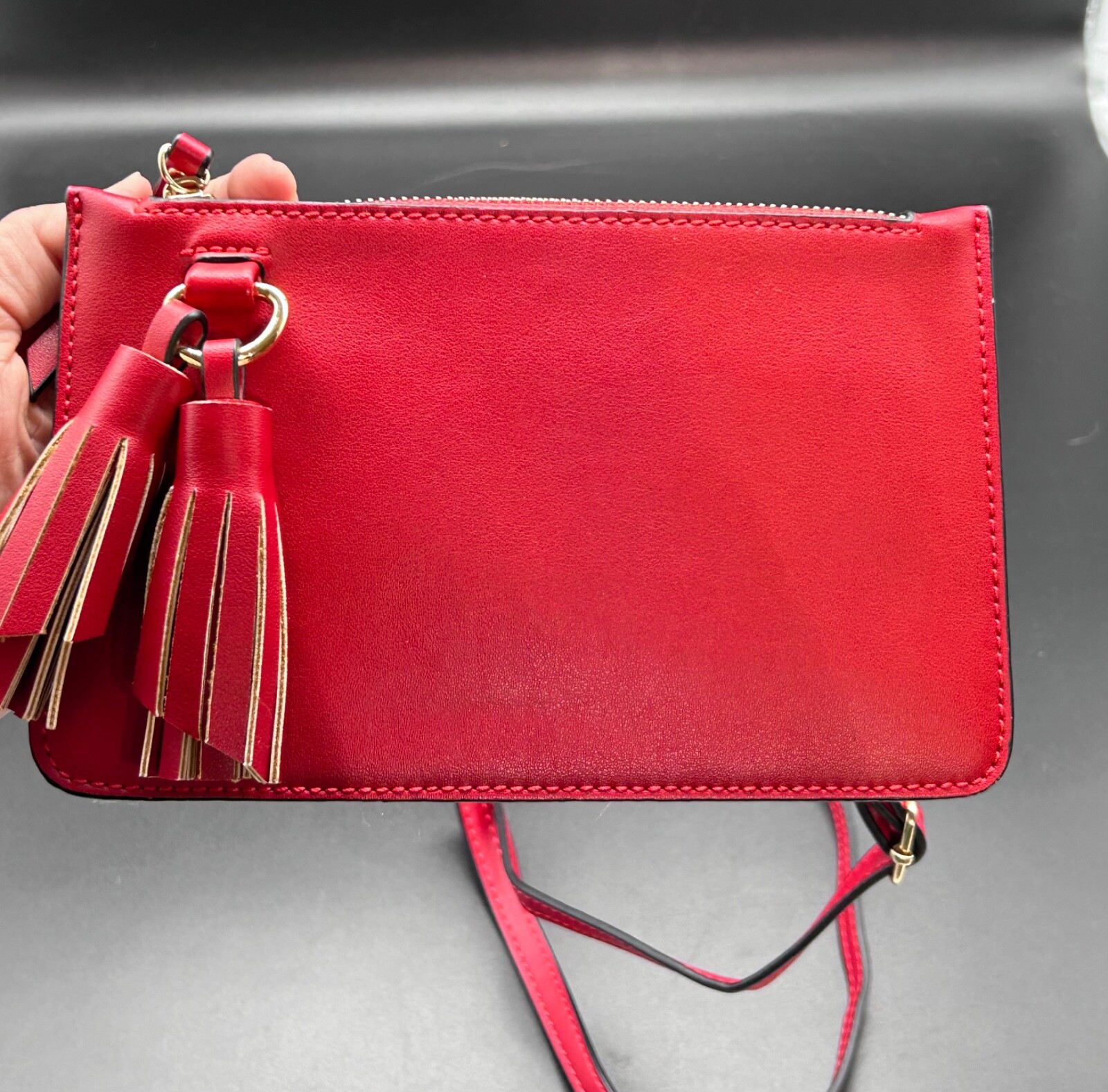 Melie Bianco Vegan Handbag Crossbody Wallet Red Tassel Mint