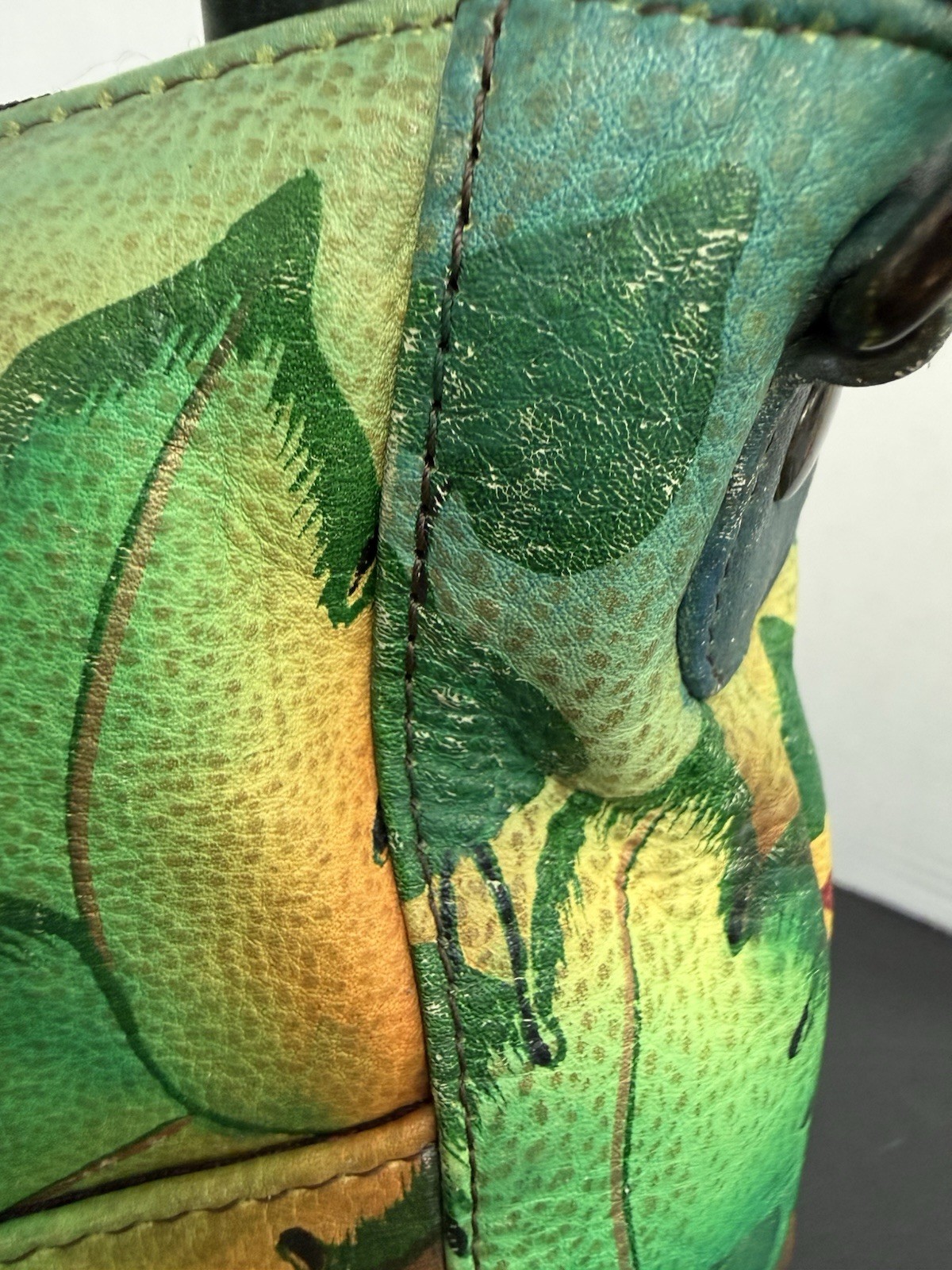 Anuschka Hand Painted Leather Shoulder Bag Leopard Jungle + Dust Bag